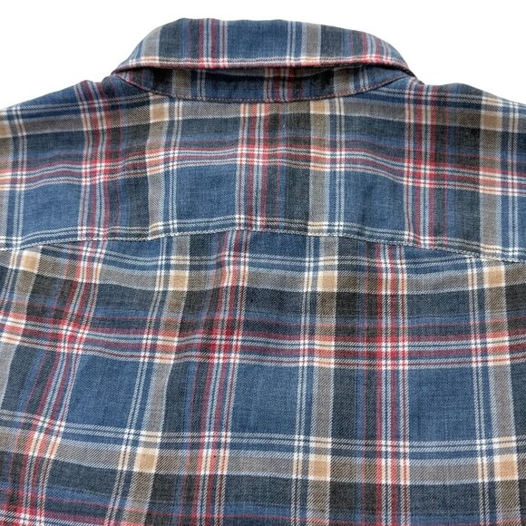 Gap Button Front Long Sleeve Shirt NEW Blue Plaid Mens Medium - Picture 7 of 11